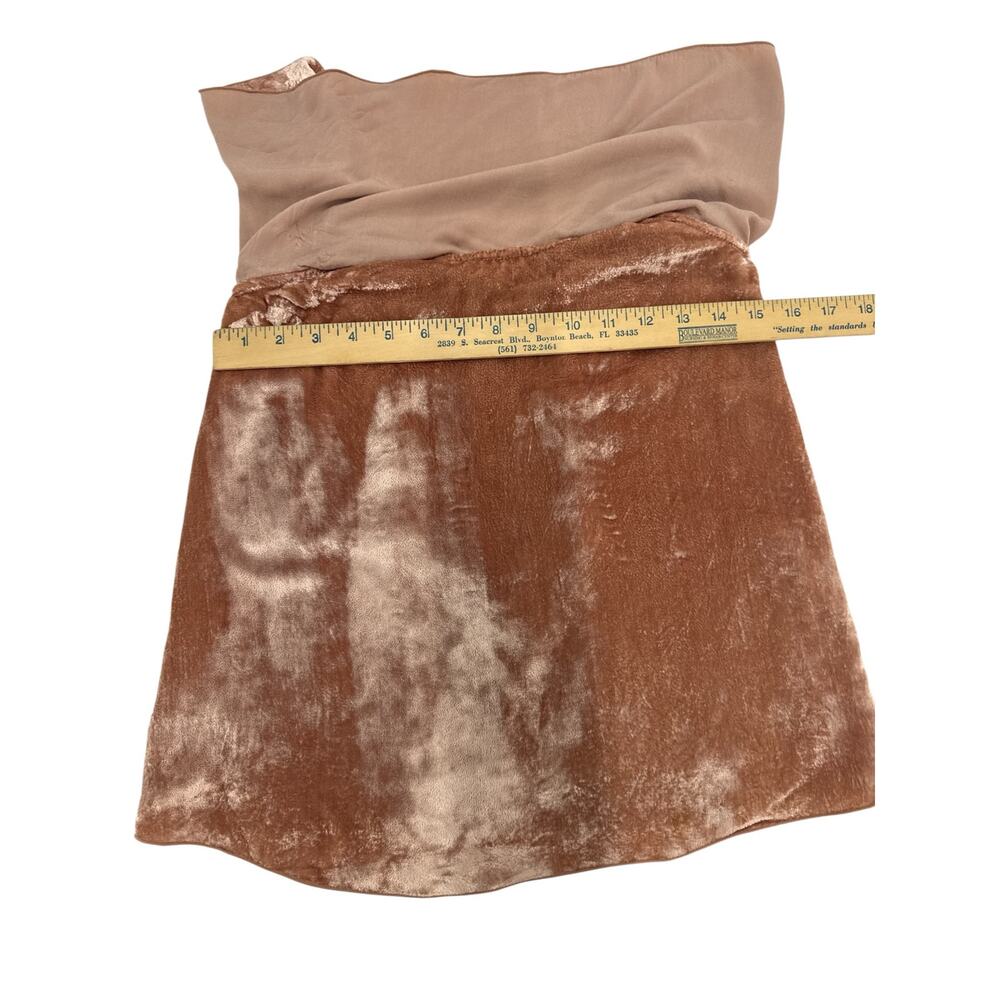 Alice + Olivia Velvet Silk Halter Crop Top Bronze Tiered Ruffle XS - Picture 4 of 8